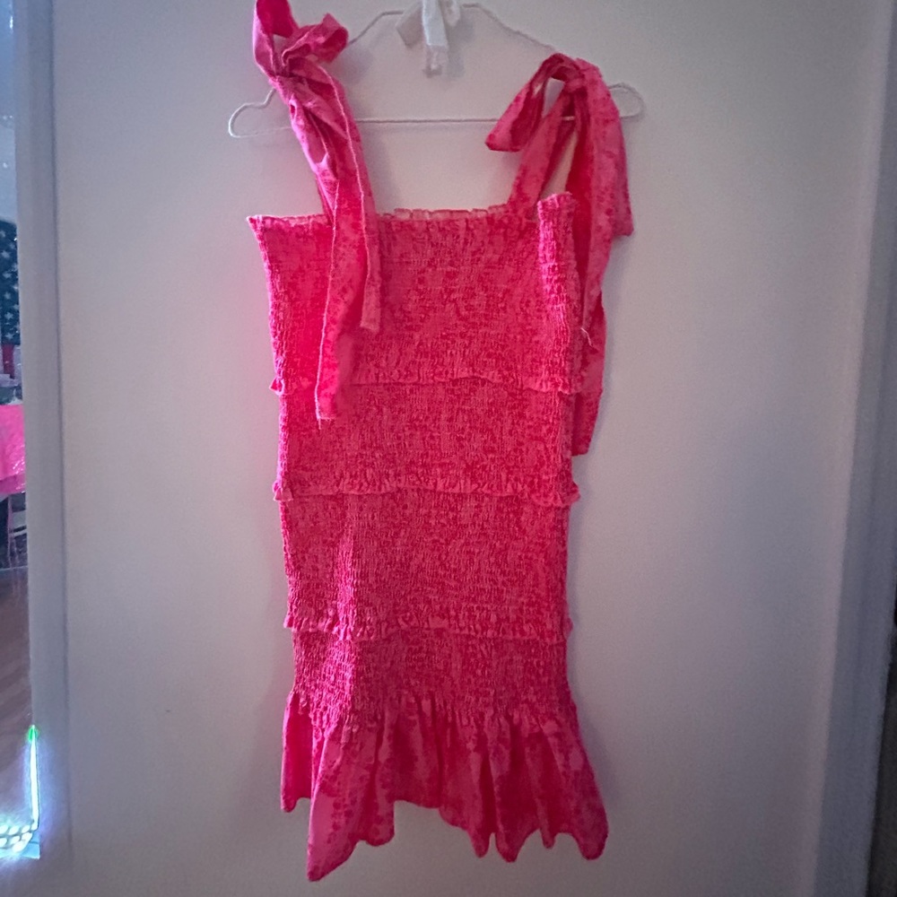 Pink off brand love shack fancy dress